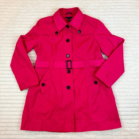 Tommy Hilfiger Jackets & Blazers - Tommy Hilfiger Womens Pink Belted Trench Coat American Classics Jacket Large
